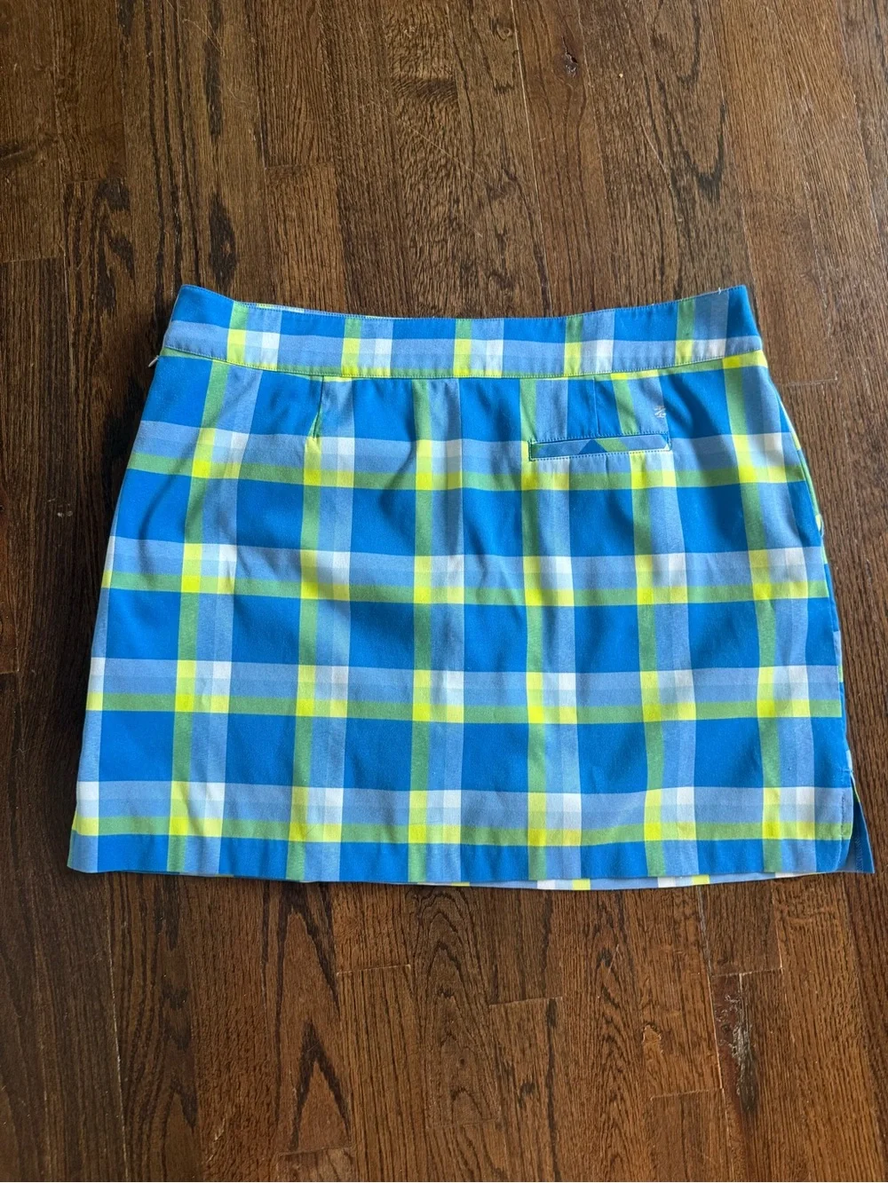Izod Blue Yellow Plaid Golf Skort